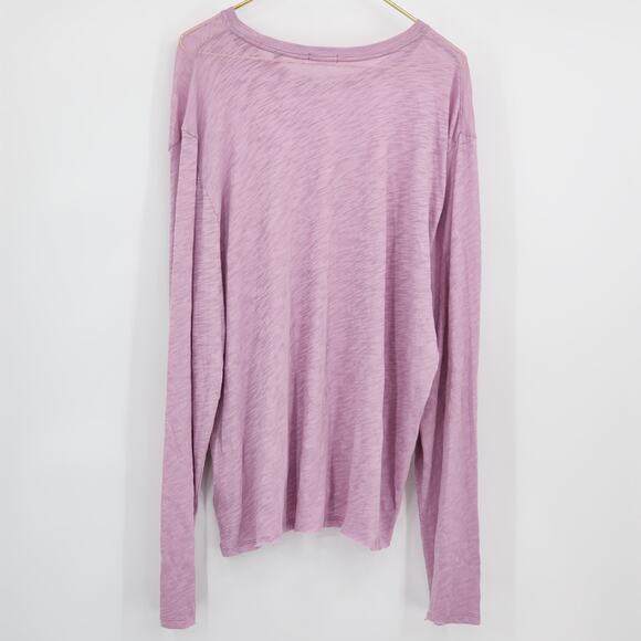 ATM Slub Jersey Long Sleeve Destroyed Wash Tee in Pink Hyacinth XXL NWT - Picture 5 of 7